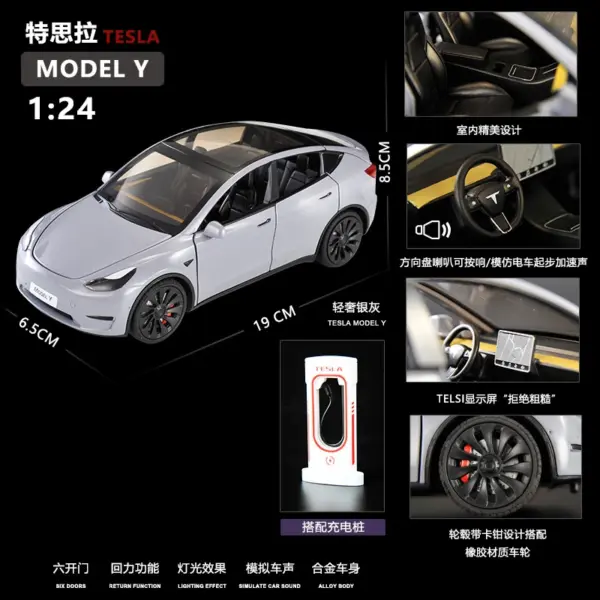 1:24 Tesla Model Y Diecast Car - Image 13