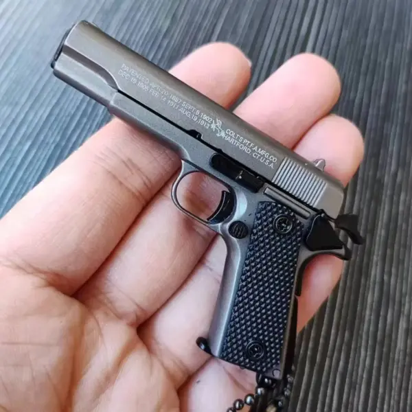 Miniature Colt M1911 Pistol Keychain Model - Image 2