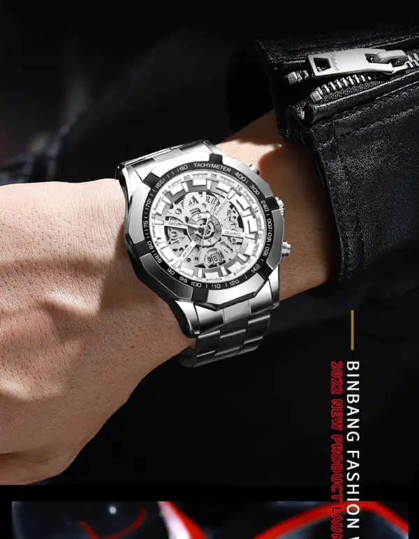 Luxury BINBOND S033 Men's Quartz Watch Blue - Image 5