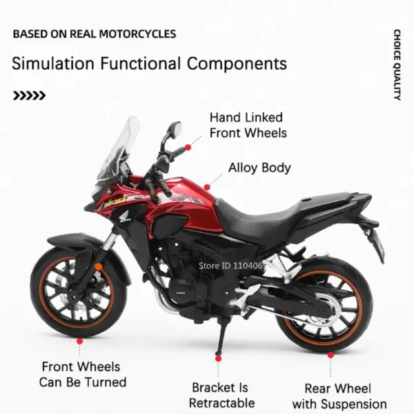 1:12 Honda CB400X Diecast Motorcycle Model - Image 2