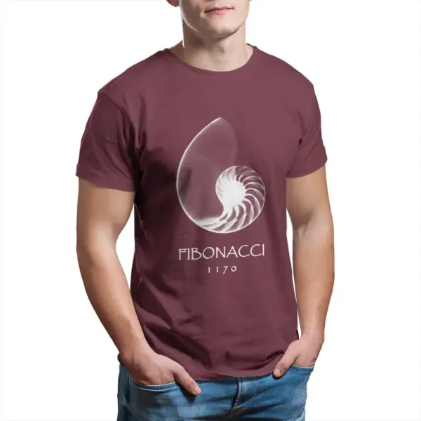 Fibonacci Nautilus Shell Graphic Cotton T-Shirt - Image 10