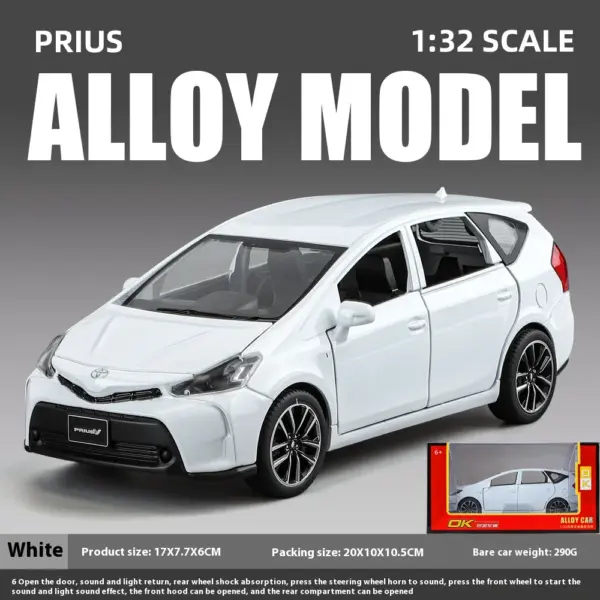 1:32 Toyota Prius Diecast Model Car - Image 7