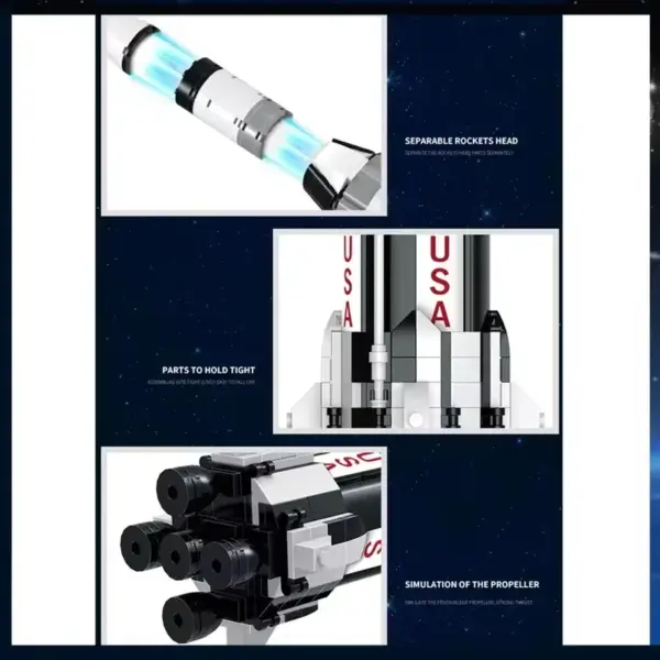 NASA Saturn V Space Rocket Brick Set 1969 Pieces - Image 2