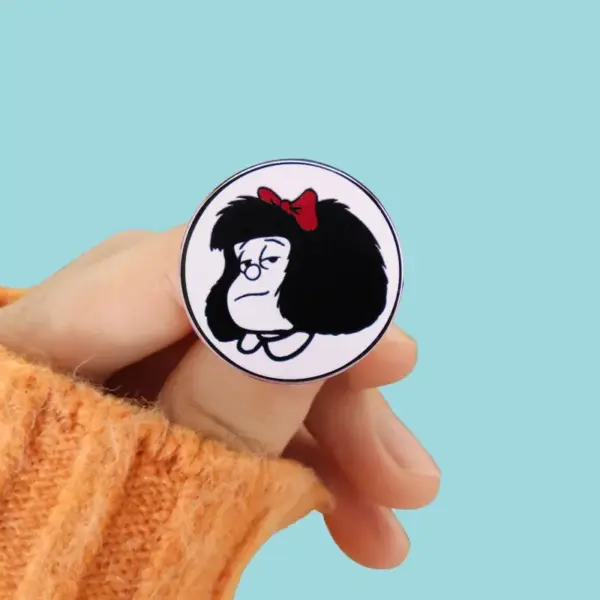 Mafalda Cartoon Character Enamel Pin Badge - Image 3