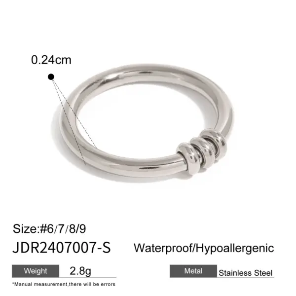Waterproof Stainless Steel Pendant Hoop Rings - Image 8