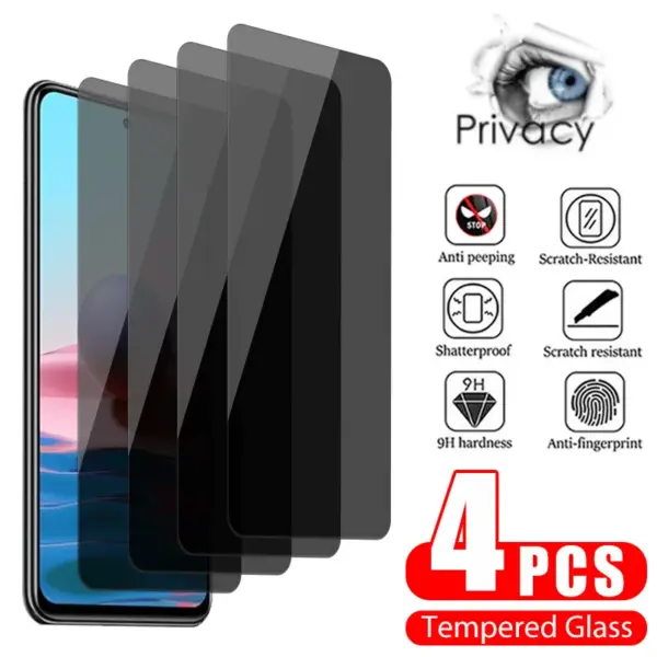 4PCS Privacy Glass for Xiaomi Redmi Devices