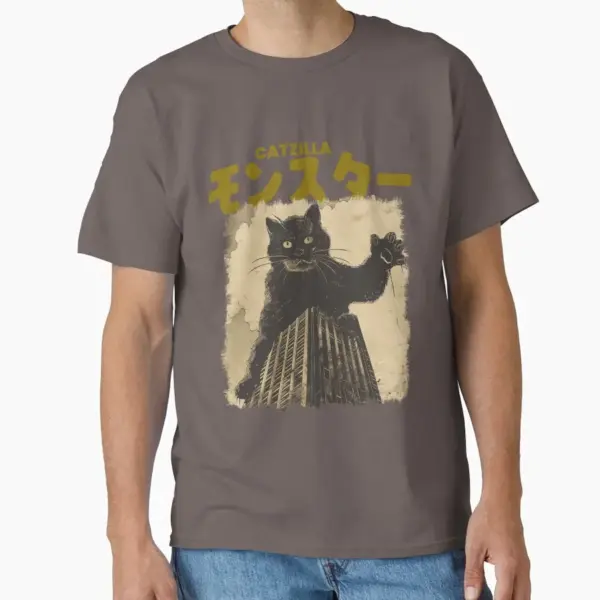 Funny Cat Catzilla Printed T-Shirt for Men - Image 8