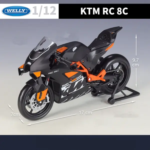 1:12 KTM RC 8C Diecast Motorcycle Model - Image 4