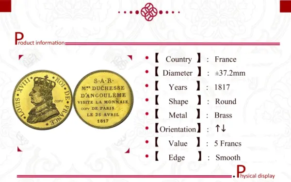 Louis XVIII Commemorative Replica Coin - Image 6