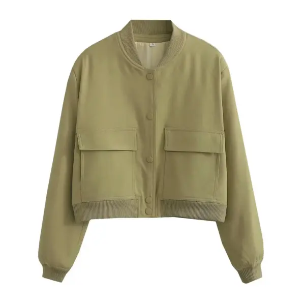 Willshela Women's V-Neck Bomber Jacket - Image 12
