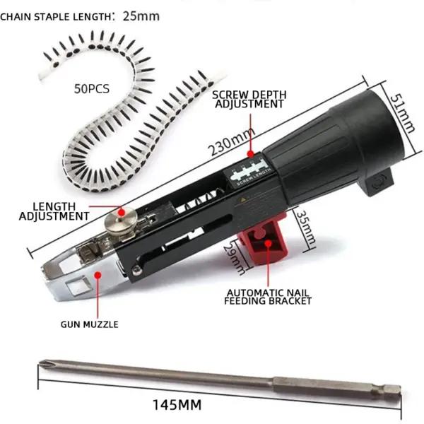 Automatic Chain Screw Gun Head for Woodworking - Image 7