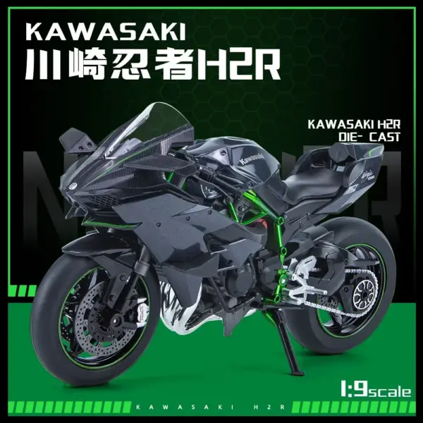 Kawasaki Ninja H2R H2 Motorcycle Diecast Model - Image 2
