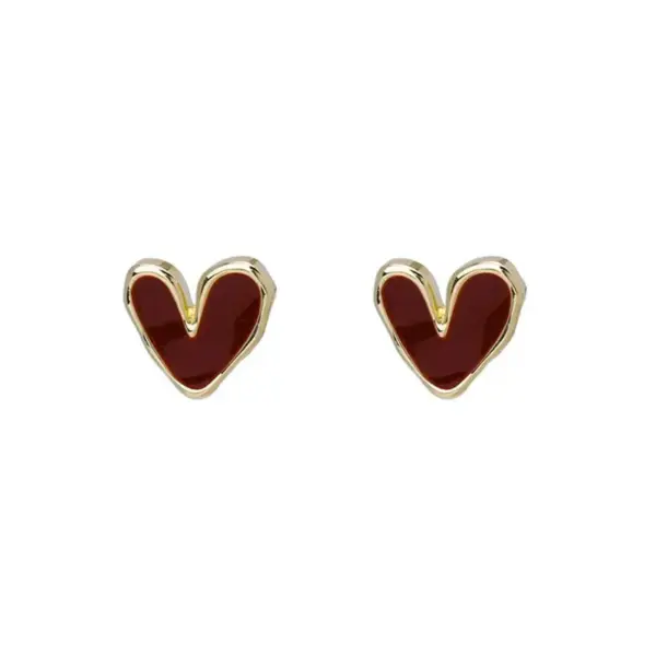 Red Heart Acrylic Stud Earrings - Image 6