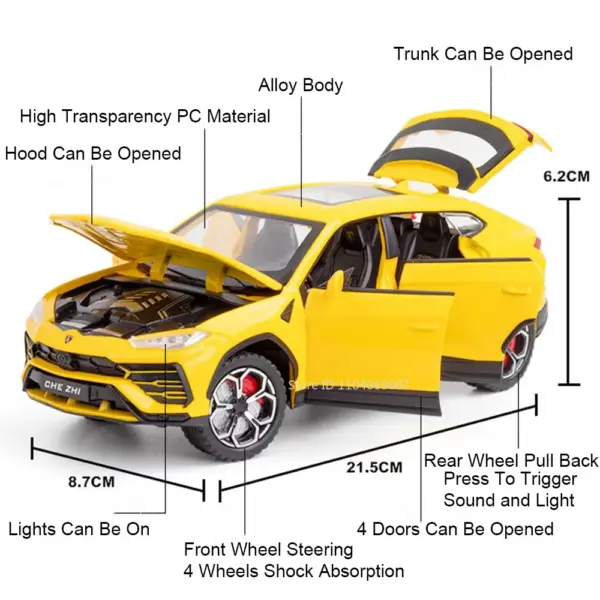 1:24 URUS Diecast Model Car with Sound and Light - Image 5