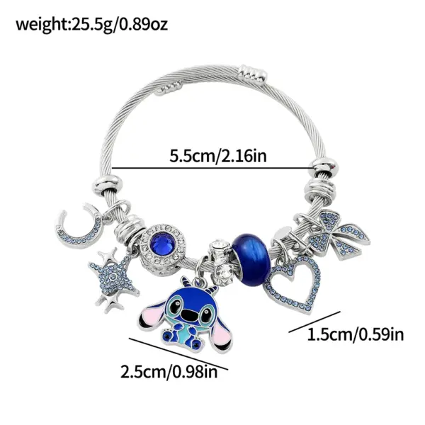 Trendy Disney Stitch Heart Beaded Bracelet - Image 3