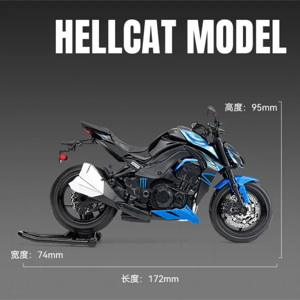 1:12 Kawasaki Z1000 Diecast Motorcycle Model - Image 3