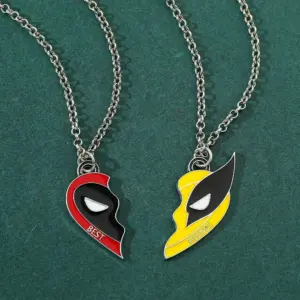 Marvel Deadpool & Wolverine Heart Pendant Set