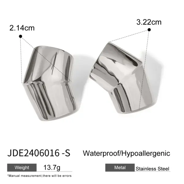 Geometric Stainless Steel Stud Earrings - Image 9