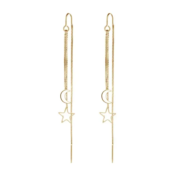 Trendy Drop Earrings with Star Heart Pendants - Image 9
