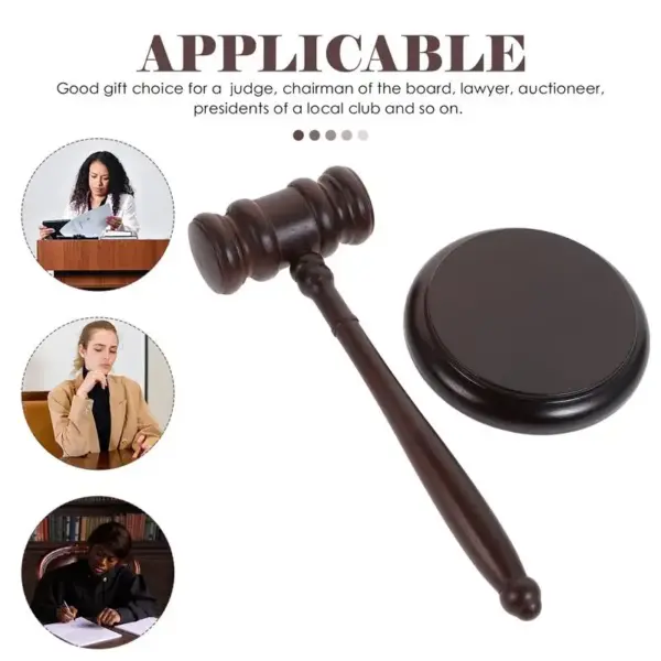 Wooden Judge Gavel and Block Set - Image 3