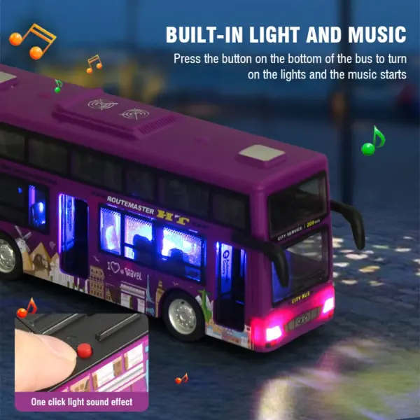 Double Decker Bus Model Pull Back Car - Image 2