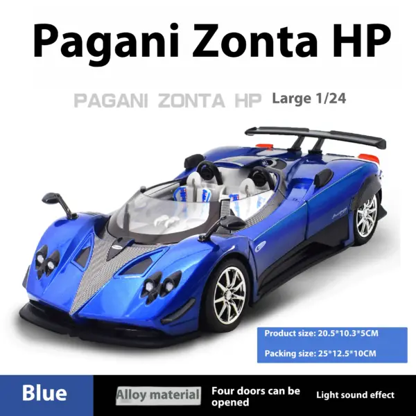 1:24 Pagani Zonda HP Barchetta Diecast Model - Image 9