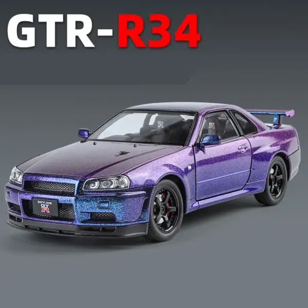 1:24 Nissan Skyline GTR R34 Diecast Model Car - Image 10