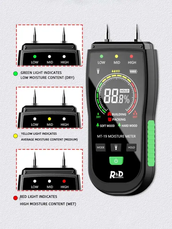 MT19 Wood Moisture Meter with LCD Display - Image 3