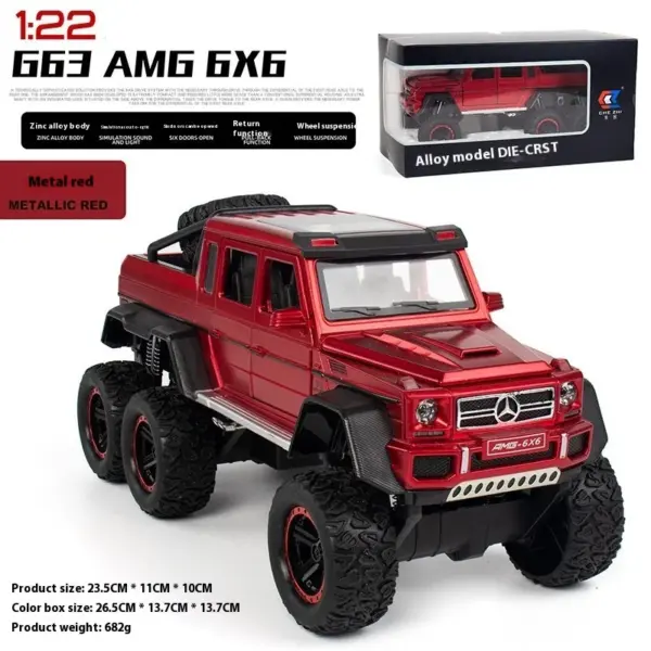 1:22 Mercedes Benz AMG G63 Diecast Model - Image 7