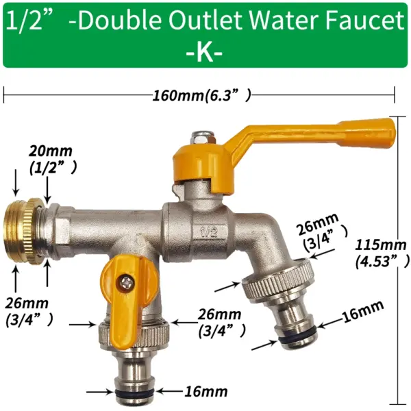 Brass Garden Hose Faucet Adapter 1/2 Inch - Image 11