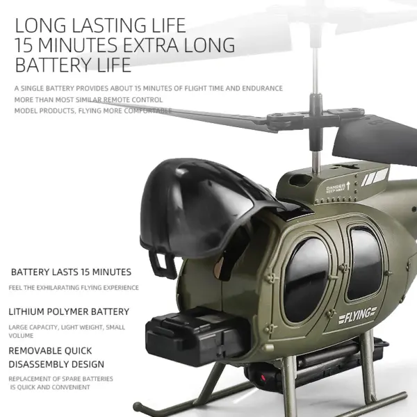 RC Military Helicopter with 4K Camera - Image 2