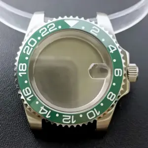 NH35 GMT Steel Watch Case 40.5mm Silver