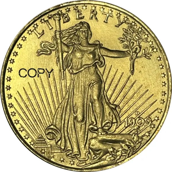 20 Twenty Coin Saint Gaudens Commemorative Replica - Image 3