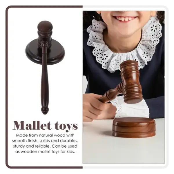 Wooden Judge Gavel and Block Set - Image 2