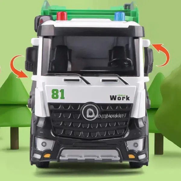 1/24 Scale Diecast Garbage Truck Model Vehicle - Image 5