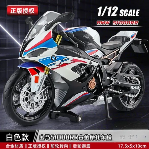 1:12 Scale Yamaha YZF-R1M Diecast Motorcycle Model - Image 8