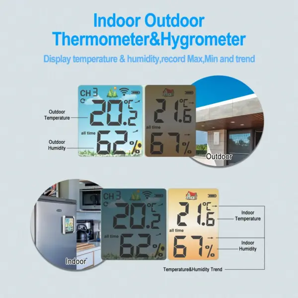Wireless Indoor Outdoor Temperature Humidity Meter - Image 3