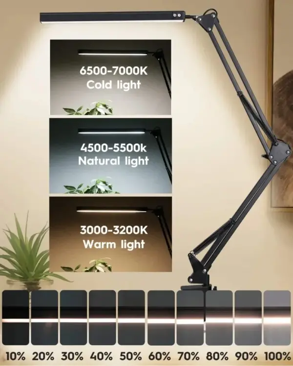 Dimmable 10W LED Desk Lamp with Clamp - Image 4