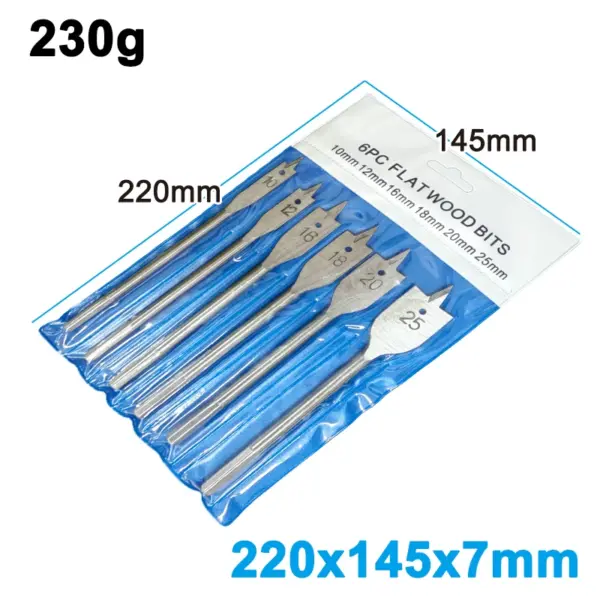6pc High Carbon Steel Flat Drill Bit Set - Image 7