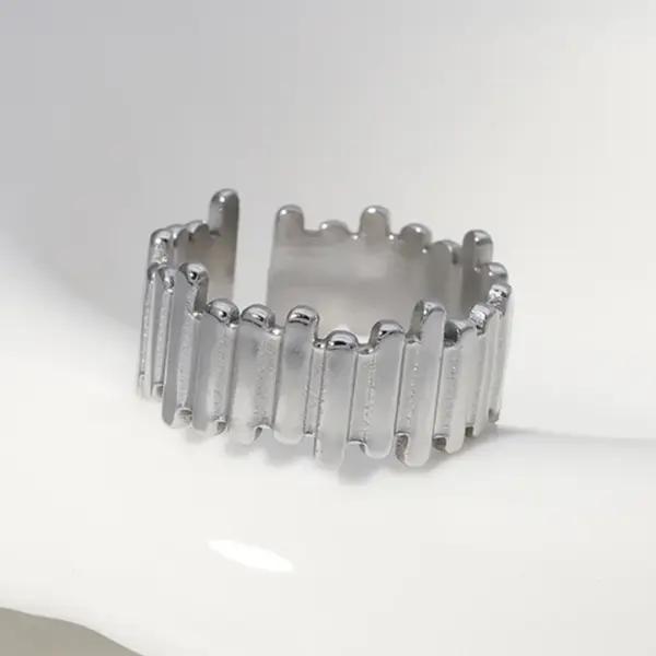 Geometric Adjustable Stainless Steel Rings Set - Image 12