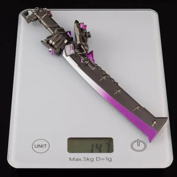 Purple Flame Metal Sword Model Keychain - Image 5