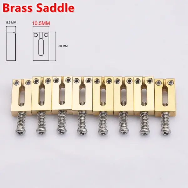 Brass and Stainless Steel Guitar Bridge Set - Image 9