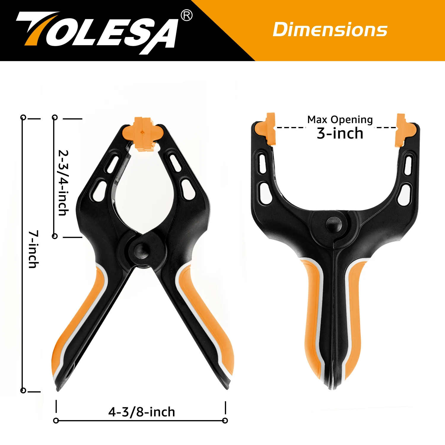 7-Inch Heavy-Duty Spring Clamps Set of 4 3 7-Inch Heavy-Duty Spring Clamps Set of 4 - Image 3