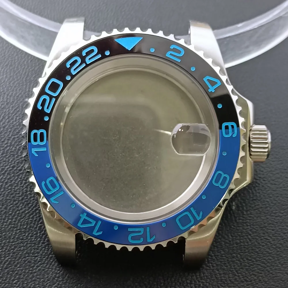 NH35 GMT Steel Watch Case 40.5mm Silver 120 NH35 GMT Steel Watch Case 40.5mm Silver - Image 120