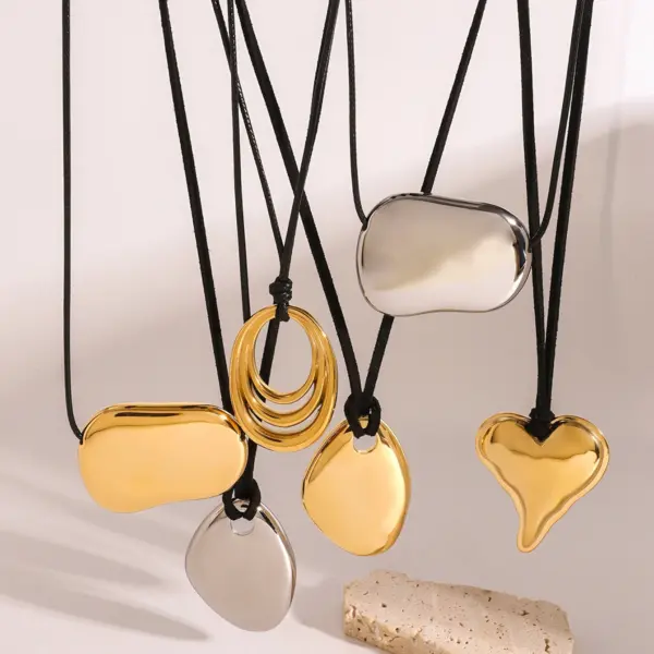 Geometric Stainless Steel Pendant Necklace - Image 4
