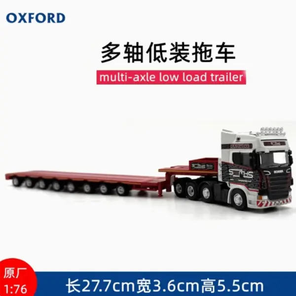 1:76 Diecast Alloy Low Loader Trailer Model - Image 8