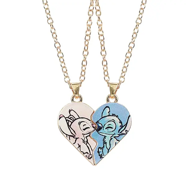 Disney Stitch Heart Necklace for Couples - Image 7