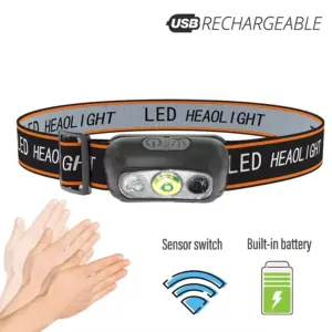Rechargeable Waterproof LED Headlamp with Sensor