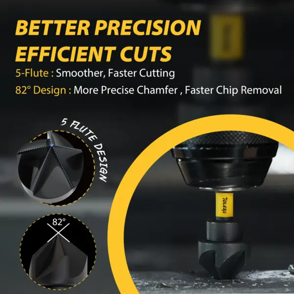 TOLESA 5-Piece Countersink Drill Bit Set - Image 3