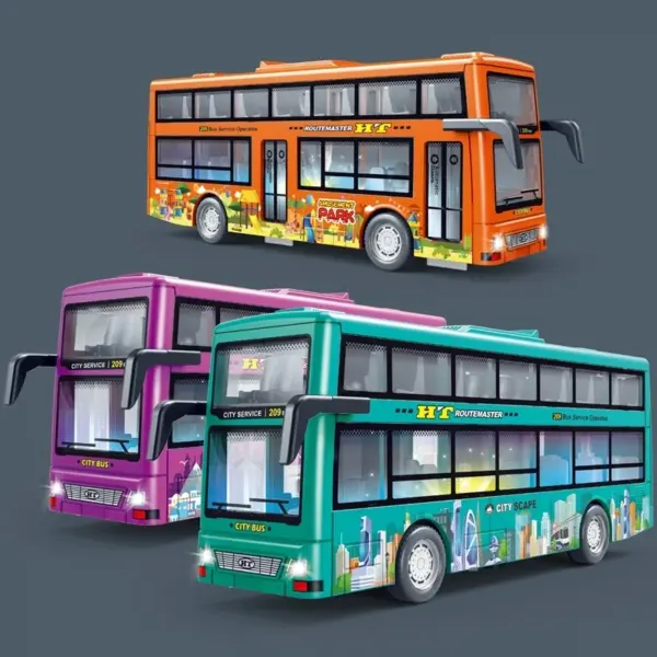 Double Decker Bus Model Pull Back Car - Image 3